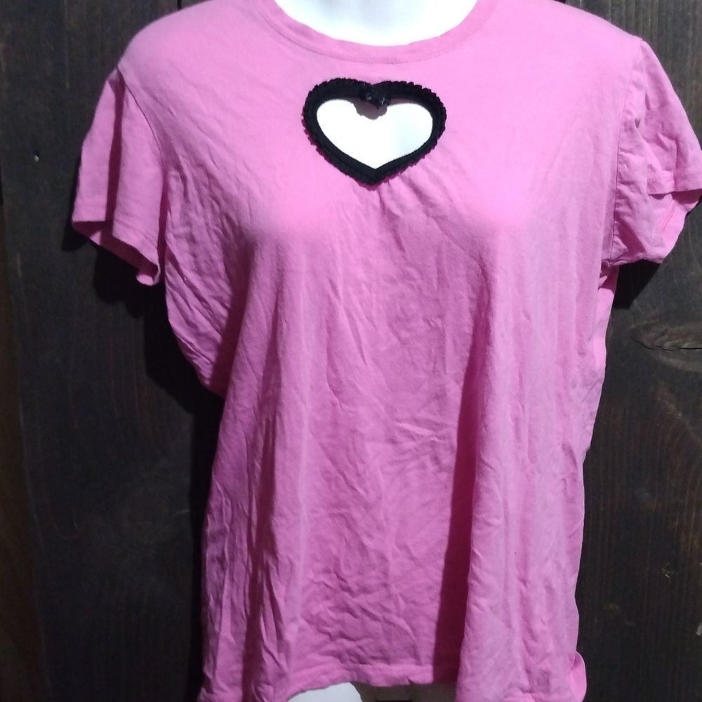 Lucky Thirteen Top Juniors Size Large Shirt With Heart Shape Opening On Front